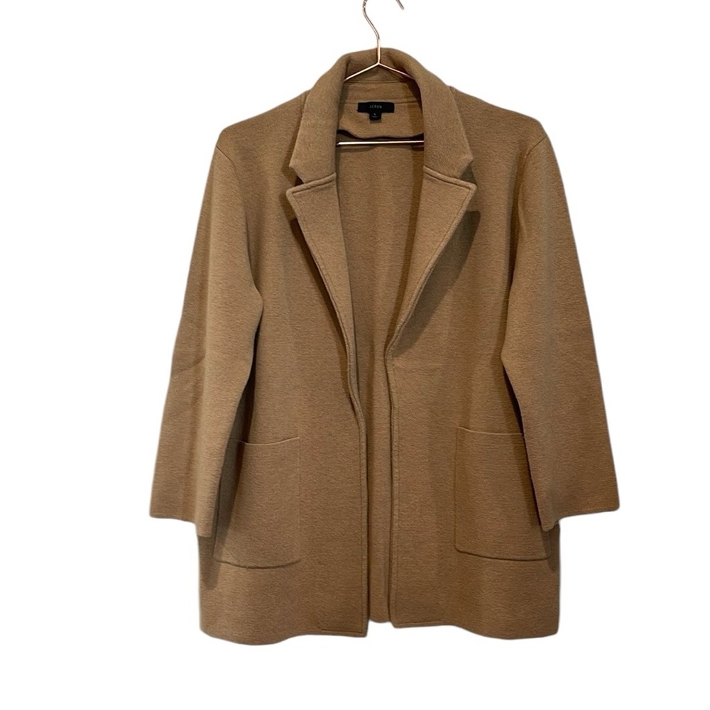 J. CREW Sophie camel wool sweater blazer.  Size large
